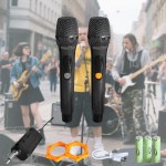 TUMAN TUW802 Micrófono Inalámbrico UHF de 2 Canales con Receptor USB Recargable - Image 2