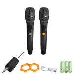 TUMAN TUW802 Micrófono Inalámbrico UHF de 2 Canales con Receptor USB Recargable