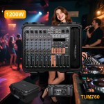 TUMAN TUM760 Consola Mezcladora Activa de 7 Canales con DSP, USB, Bluetooth y 2 micrófonos inalámbricos UHF - Image 2